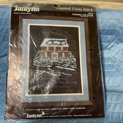 #ad Janlynn 1987 Counted Cross Stitch quot;Cleaning The Housequot; 9 x 12 New Sealed #64 6 $5.00