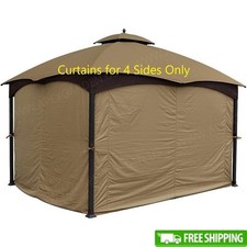 Privacy Curtains 10x12 Gazebo Water Repellent UV Protected Zippered Enclosures