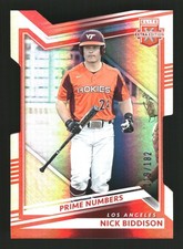Nick Biddison 2022 Panini Elite Extra Edition #135 Prime Numbers C Die Cut #/182
