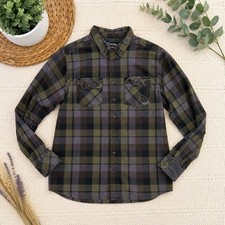 KAVU Plaid Flannel Button Down Shirt Large Gr...