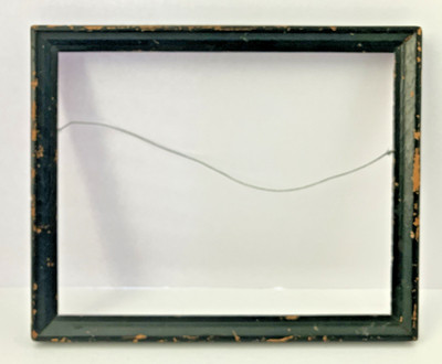 VTG 1950's Wood Picture Frame Original Black Paint Shabby Fits 8x10'' outer 9X11