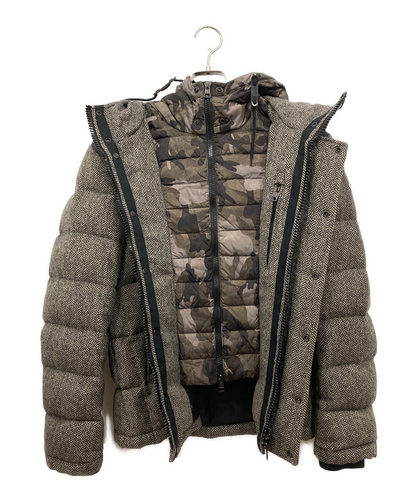 MONCLER/GUYENNE wool herringbone down jacket/ beige/ size 1 thumbnail 3