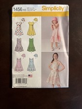 Simplicity 1456; 2014; Children s/Girls Dress w/ Bodice Hat; Size 7-14 UNCUT