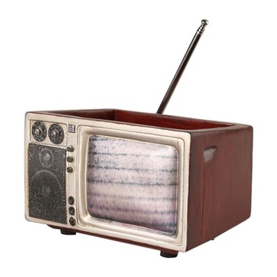 Retro -TV -Form Blumenpot Creative Harz Craft Home Storage Organizer (rot)