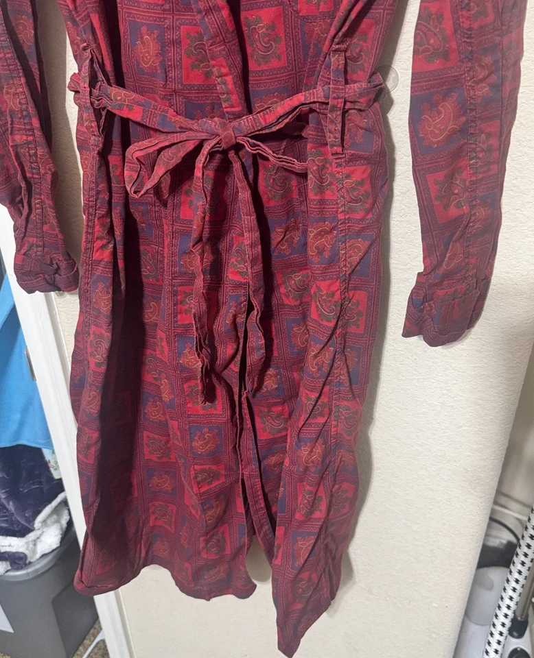 Bata State O Maine Para Hombre S/M Borgoña Rojo Paisley Cinturón Ligera De Colección Años 50 Foto 3 de 4