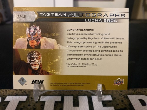 UD AEW Black Diamond Tag Team Autograph Rey Fenix Penta Auto Dual Lucha bros WWE - Picture 2 of 2