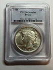 1921 High Relief Peace Dollar PCGS Genuine Looks UNC Nice Luster Key Date