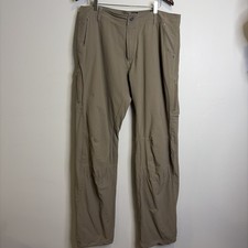 Kuhl Khaki Pants Size 36x34 Men Hiking Outdoor Cargo Pockets Straight Logo READ