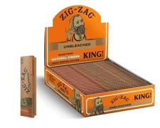 ZIG-ZAG King Size Unbleached Rolling Papers 24 Booklets, 32 Sheets
