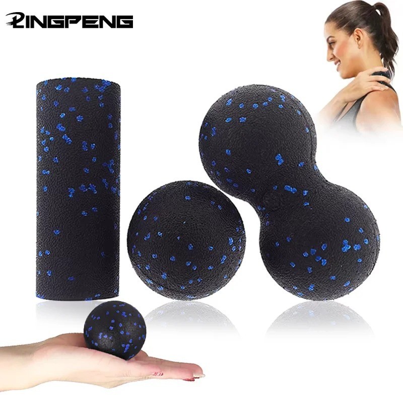 3 Stück Faszienball Set, Faszienrolle Klein & Massageball & Erdnuss Faszien