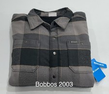 Columbia Men's Shacket Pockets Lined Snap Shirt Jacket, Black Multi Plaid, M