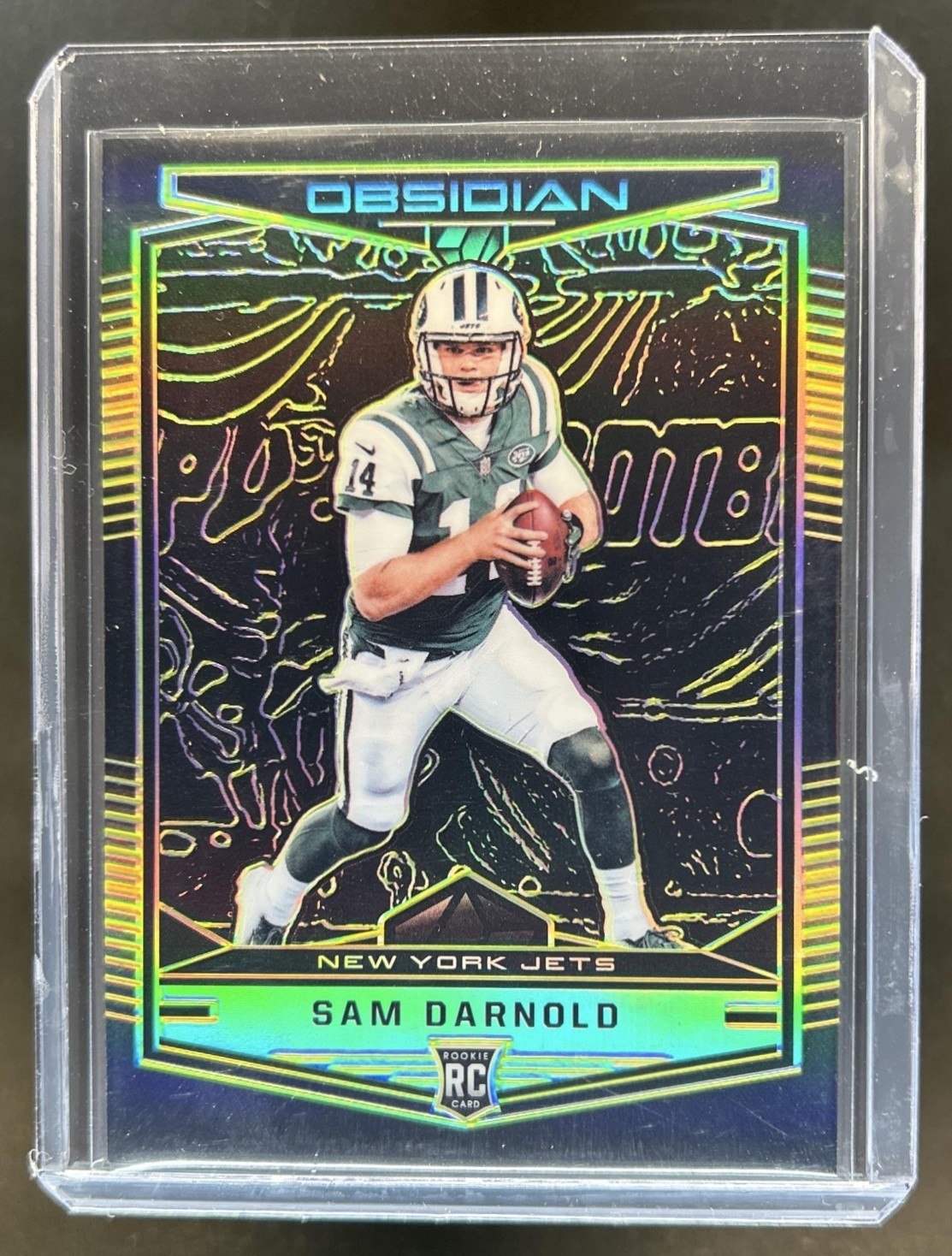 2018 Panini Obsidian Sam Darnold RC Electric Etch Yellow Rookie #/10 Jets