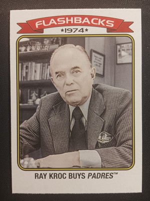 2023 Topps Heritage News Flashbacks Ray Kroc Buys San Diego Padres #NF-4