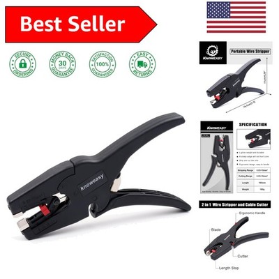 Ergonomic Wire Stripper Tool with Cutter, 7-32 AWG for Easy Electronics Use