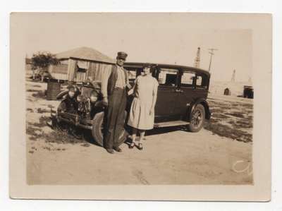 #ad #ad Vintage Snapshot Early Car Oil Derricks Rural Scene 1920s 1930s Small Photo $14.95