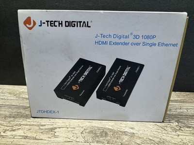 NEW J-Tech Digital 3D 1080P HDMI Extender Over Single Ethernet Model JTDHDEX-1