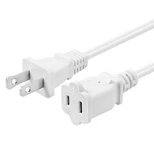 VSEER 2 Prong Extension Cord US AC 2-Prong Male and Female Power Cable SPT2 1...