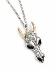 Galraedia Halskette mit Drachenschädel - Gothic Fantasy Kristall