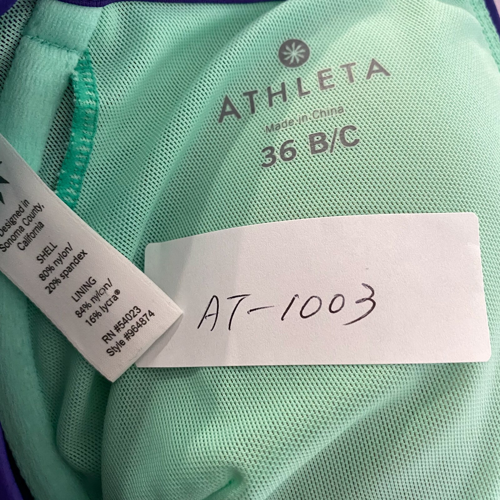 Athleta Twister Bikini Top Purple Blue Underwire Wome… Gem