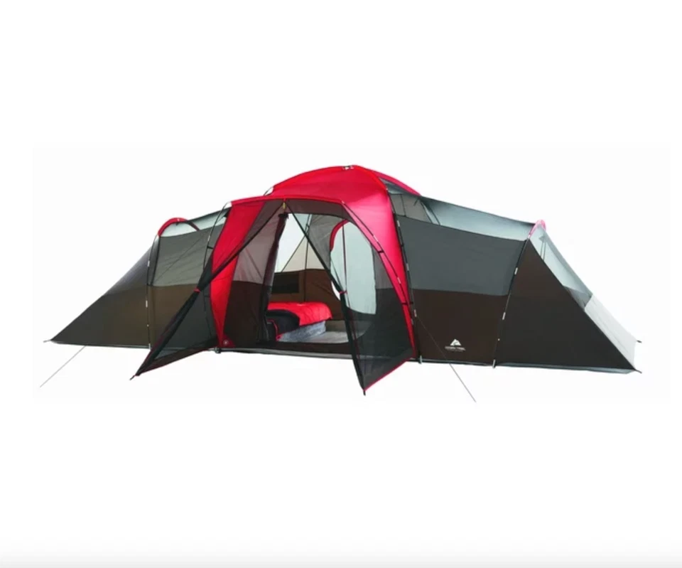 Tienda de Campaña Camping 10 Personas Instantanea Grande Tienda de Campamento Familiar Roja Foto 2 de 4