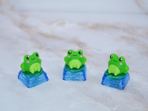 Frog Artisan Keycap Frogs Cute Collectible Kawaii Keycaps Small Batch Resin Kero - Picture 5 of 8