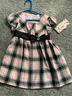 NEW Pink Black Plaid Dress Girls 4T NWT Bow Birthday Party Holiday | eBay NEW Pink Black Plaid Dress Girls 4T NWT Bow Birthday Party Holiday | eBay