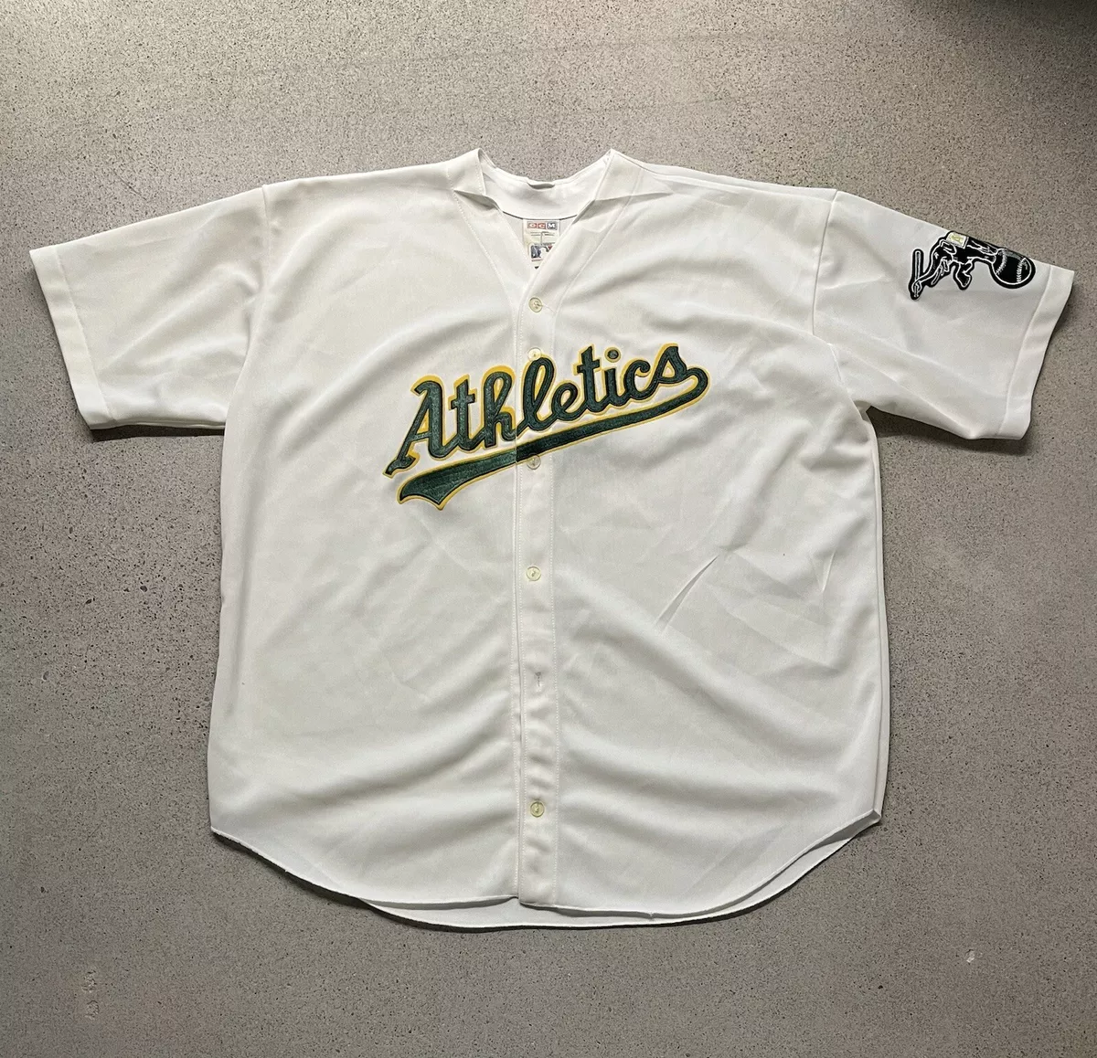 Vintage 90s Oakland Athletics CCM MLB Baseball Jersey Home White XL Men Elephant