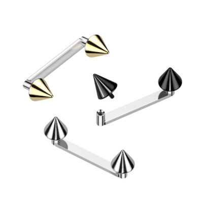 #ad 16G Titanium Flat Surface Barbell Spike Staple Surface Piercing Jewelry 1 2 inch $16.62
