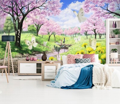 3D Butterfly Garden E861 Wallpaper Mural Paper Wall Print Indoor Murals CA Honey