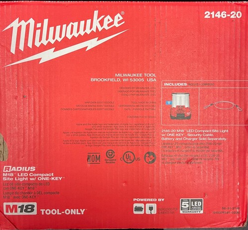 Milwaukee 2146-20 M18 18V RADIUS LED Cordless One Key Site Light - Tool only - Picture 5 of 5