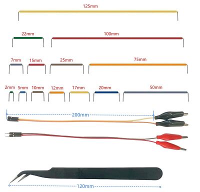 Kit 840 Pièces Breadboard Jumper Wires - Mâle Vers Mâle En U, 14 Longueurs Avec Boîte De Rangement