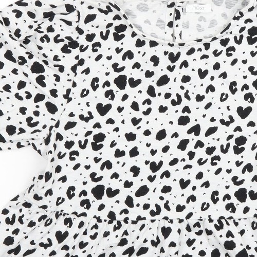 NEXT Girls White Animal Cotton blend Tunic Blouse Size 10 Years - Picture 10 of 12