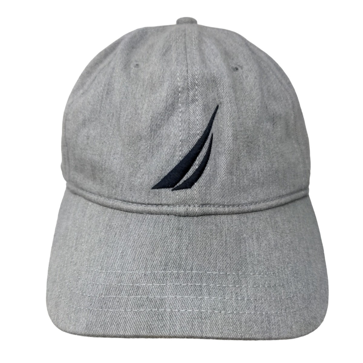 Nautica Slideback Hat Gray OSZ Embroidered Logo Adjustable 6 Panel