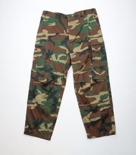 Vintage 90s Streetwear Mens XL Faded Wide Leg Woodland Camouflage Cargo Pants