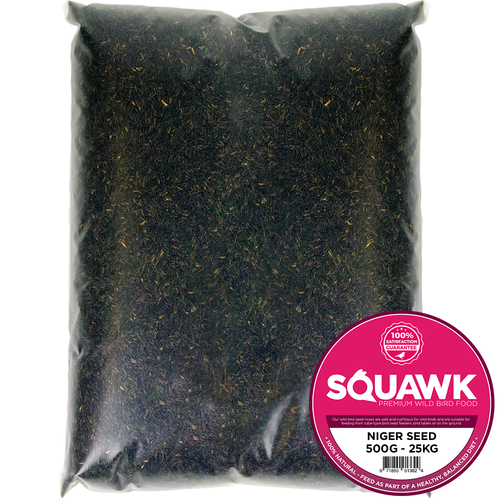 SQUAWK Niger Seeds - Quality Wild Bird Feed High Energy Garden Finch Food - Picture 6 of 60