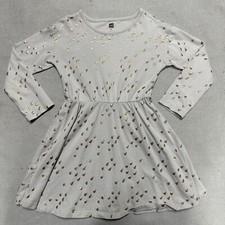 Tea Collection Girls Size 6 Light Brown Gold Accents Dress Shirt
