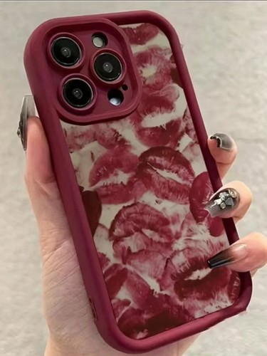 Custodia telefono labbra rosse matrimonio San Valentino per iPhone 7 15 resistente agli urti TPU - Foto 17 di 21