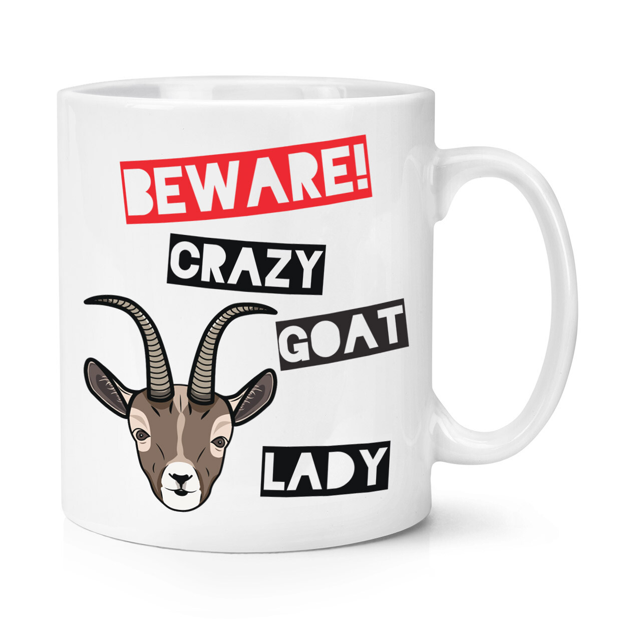 Beware Crazy Goat Lady 10oz Mug Cup - Funny Animal