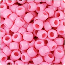 BeadTin Baby Pink Opaque 9mm Barrel Pony Beads 500pcs 