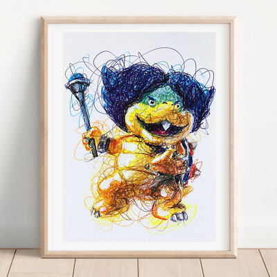 Ludwig Kopp Ballpoint Pen Print, Super Mario Art Poster