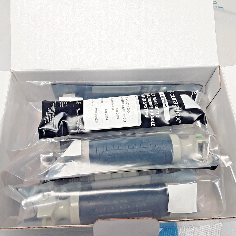 MANGO LARINGOSCOPIO DE FIBRA ÓPTICA LED CURAPLEX CURA VIEW 20 por caja caducado Foto 3 de 3