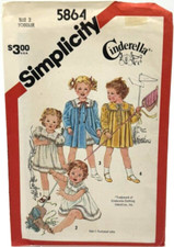 Simplicity Cinderella Pattern 58864 - Toddler's Dress Unlined Coat - Size 2