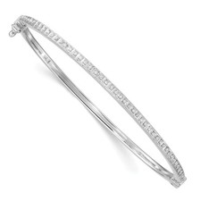 Sterling Silver Platinum-plated carart Diamond Bangle Bracelet Gift for Her