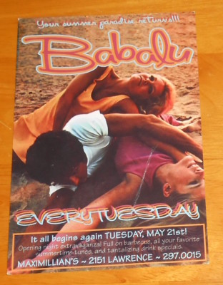 Babalu Every Tuesday Card Handbill Flyer Original Promo 6x4