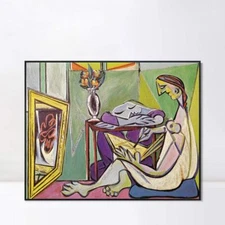 Framed Canvas Giclee Print Art Series#443 by Pablo Picasso Wall Art 28"x40"