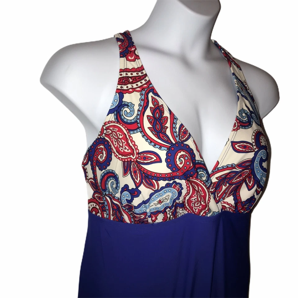 Traje de baño de una pieza Catalina Patriotic Paisley 2X 18W-20W Foto 4 de 4