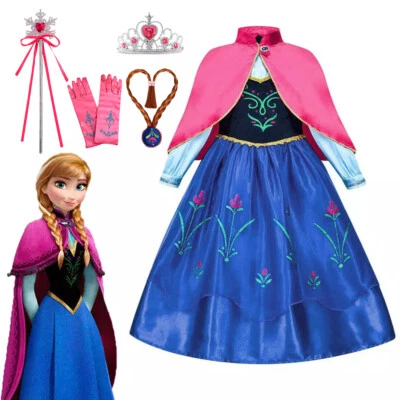 MARKENLOS Elsa Anna Prinzessin Kleider Kinder Mädchen Kostüm Fasching Partykleider_Cosplay
