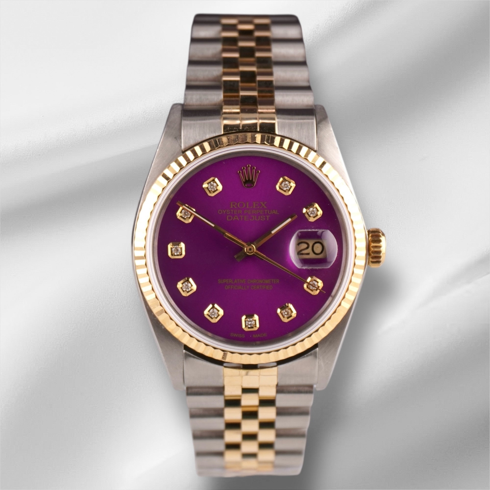 Rolex Datejust Yellow Gold Fluted Purple