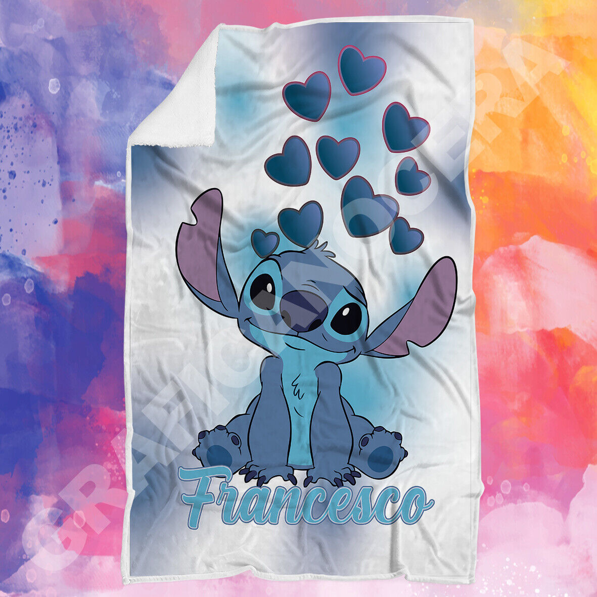 Plaid per Lui Stitch personalizzato con Nome coperta idea regalo