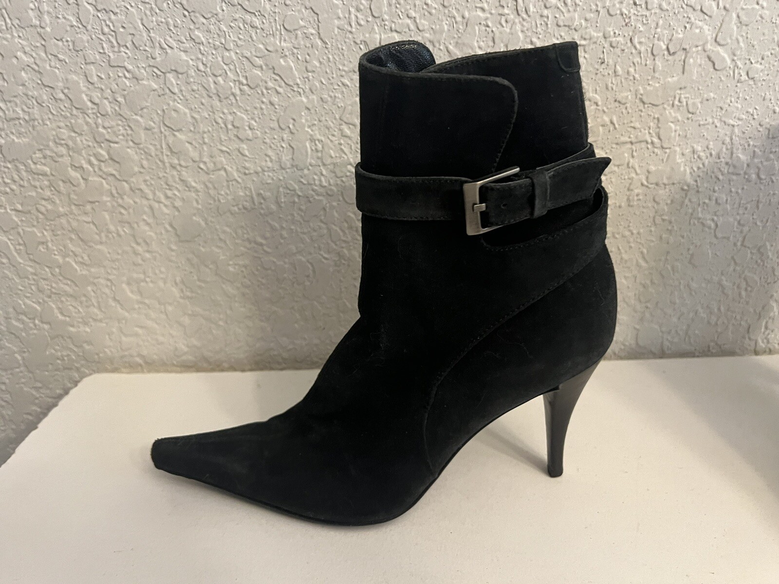 Stivaletti YSL Saint Laurent Paris Saint Laurent pelle scamosciata nera punta 6 5